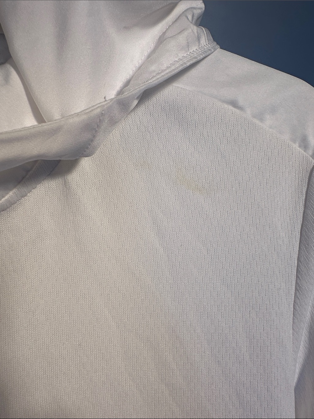 adidas White Hooded Pullover with Front Zip Pockets - Picture 2 of 5
